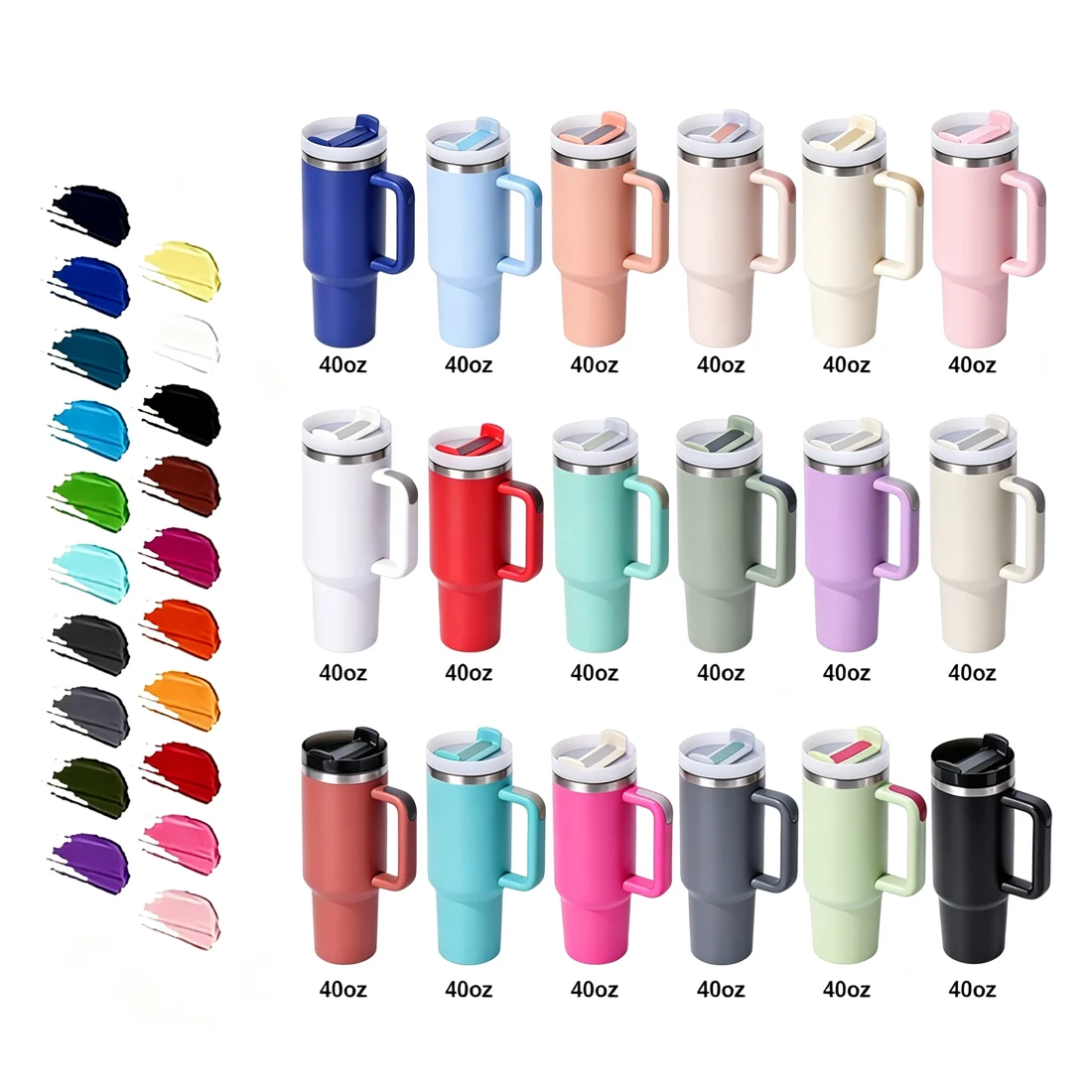40oz Classic Handle Straw Tumbler