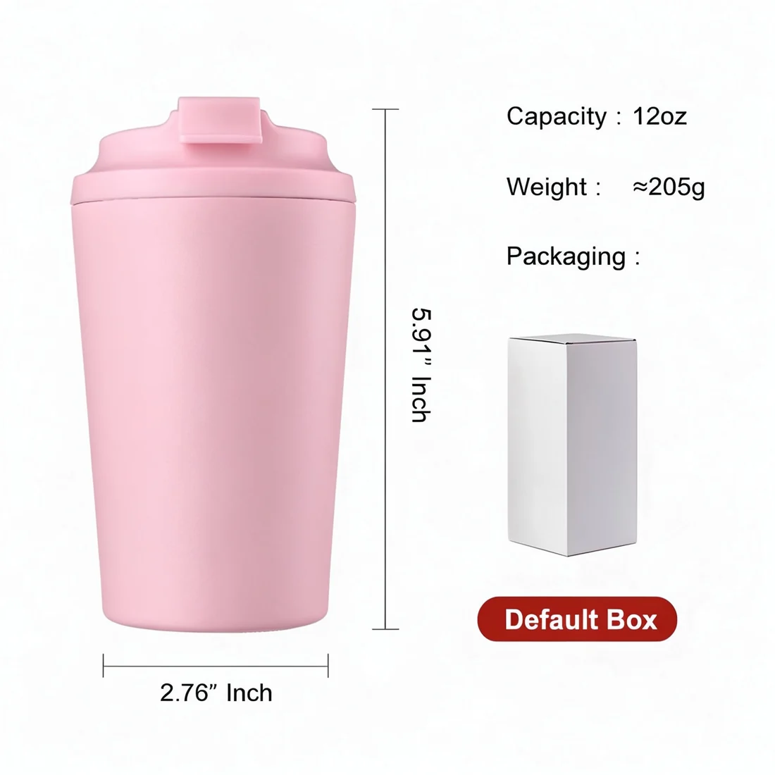 12oz Coffee Mug with Measurement Marks — view 2