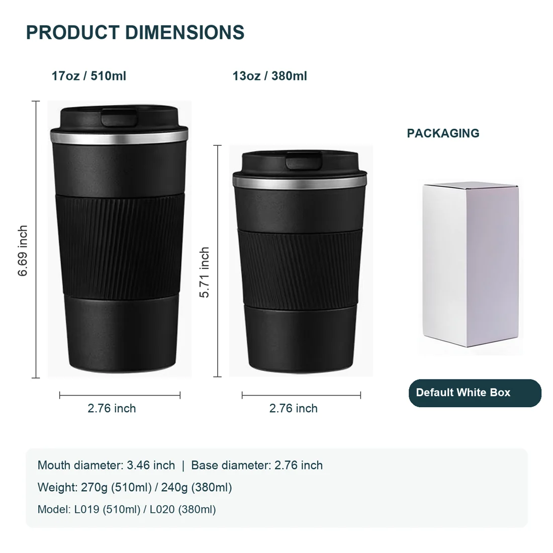 380/510ml Flip Lid Coffee Mug — view 2
