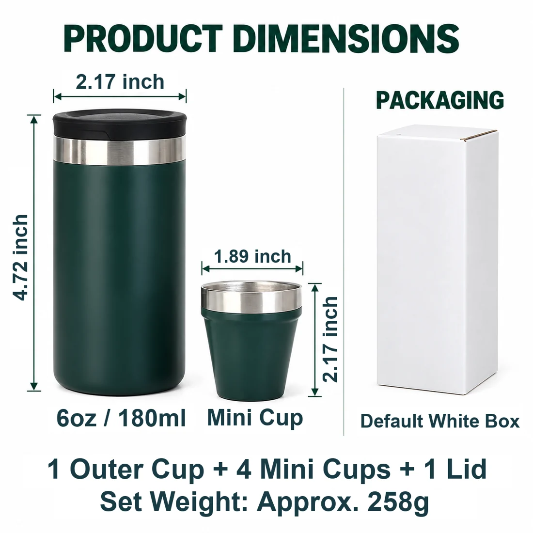 Nesting Shot Glass Set · 4 × 50ml — view 2