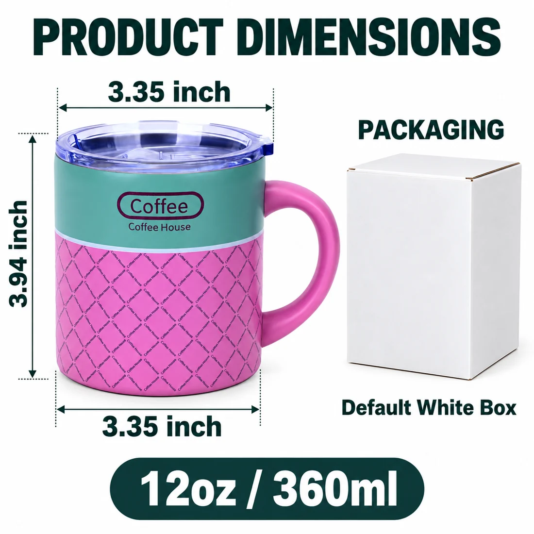 12oz Holiday Coffee Mug with Handle — view 2