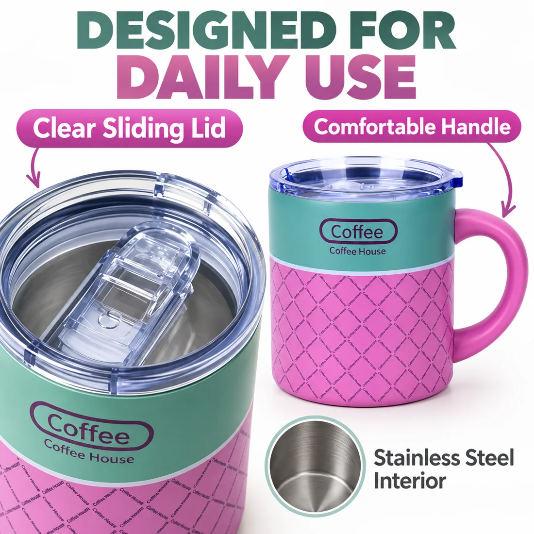 12oz Holiday Coffee Mug with Handle — view 3