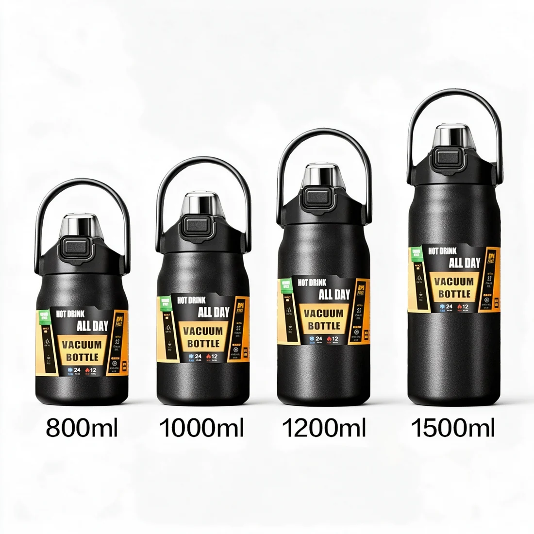 Straw & Spout Lid Sports Bottle — view 2