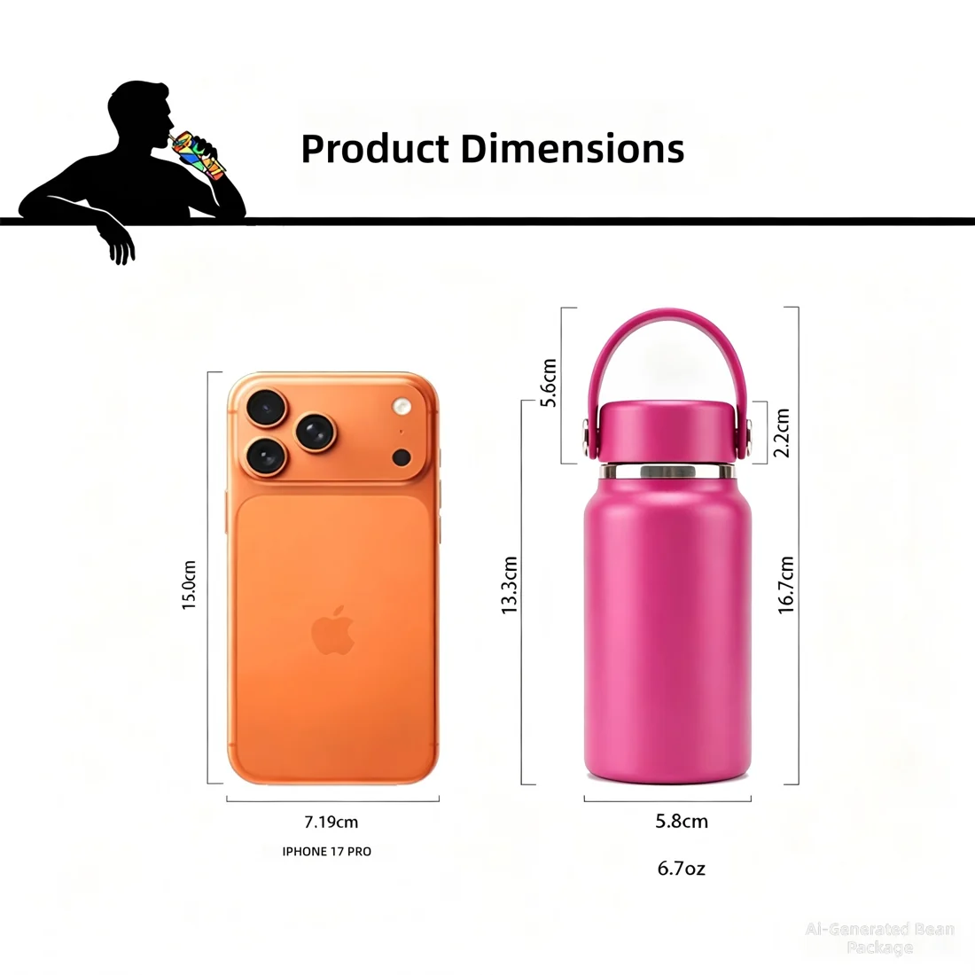6.7oz Mini Pocket Water Bottle — view 2