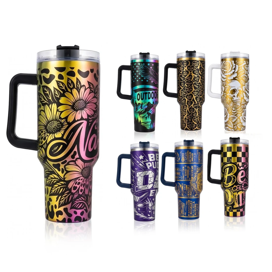 40oz Patterned Straw Tumbler